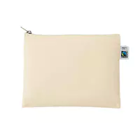 フェアトレードコットンキャンバスフラットポーチ(M)